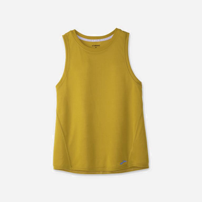 Brooks Distance Women's Running Tank Top UK Outlet - Golden Hour (YHBUF0179)